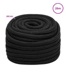vidaXL Többcélú munkakötél 20 mm 25 m Fekete PP