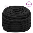vidaXL Többcélú munkakötél 20 mm 50 m Fekete PP