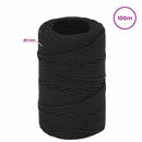 vidaXL Többcélú munkakötél 2 mm 100 m Fekete PP 27 kg Max. teherbírás