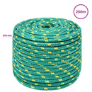 vidaXL Többcélú munkakötél 14 mm 250 m Zöld PP 1275 kg Max. teherbírás