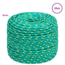 vidaXL Többcélú munkakötél 8 mm 25 m Zöld PP 420 kg Max. teherbírás