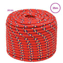 vidaXL Többcélú munkakötél 12 mm 25 m Piros PP 930 kg Max. teherbírás