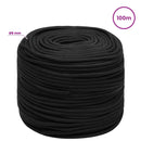 vidaXL Többcélú munkakötél 8 mm 100 m Fekete PP 420 kg Max. teherbírás