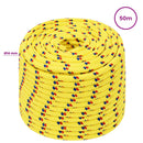 vidaXL Többcélú munkakötél 14 mm 50 m Sárga PP 1275 kg Max. teherbírás