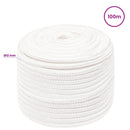 vidaXL Többcélú munkakötél 12 mm 100 m Fehér PP 930 kg Max. teherbírás