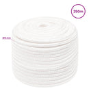 vidaXL Többcélú munkakötél 12 mm 250 m Fehér PP 930 kg Max. teherbírás