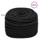 vidaXL Többcélú munkakötél 20 mm 100 m Fekete PP
