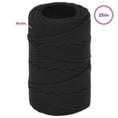 vidaXL Többcélú munkakötél 2 mm 25 m Fekete PP 27 kg Max. teherbírás