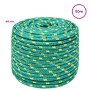vidaXL Többcélú munkakötél 12 mm 50 m Zöld PP 930 kg Max. teherbírás