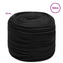 vidaXL Többcélú munkakötél 6 mm 100 m Fekete PP 240 kg Max. teherbírás