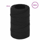 vidaXL Többcélú munkakötél 2 mm 500 m Fekete PP 27 kg Max. teherbírás
