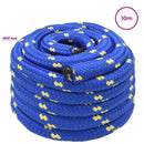 vidaXL Többcélú munkakötél 50 mm 10 m Kék PP 15000 kg Max. teherbírás