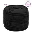 vidaXL Többcélú munkakötél 8 mm 50 m Fekete PP 420 kg Max. teherbírás