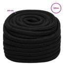 vidaXL Többcélú munkakötél 20 mm 100 m Fekete Poliészter