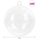 vidaXL Karácsonyi gömb készlet 50 db Átlátszó Átm. 5 cm Műanyag