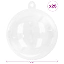 vidaXL Karácsonyi gömb készlet 25 db Átlátszó Átm. 8 cm Műanyag