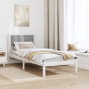 vidaXL Ágykeret Kárpitozott Fejtámlával Világosszürke 80 x 200 cm