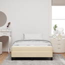 vidaXL Boxrugós ágy matracmal Krém 120 x 190 cm szövet