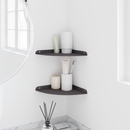 vidaXL Sarok Lebegő Polc polcokkal 2 pcs Fekete 24 x 24 x 2 cm