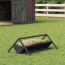 vidaXL Állattenyésztési takarmányzó Fekete 111 x 76 x 38 cm