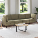 vidaXL Nappali bútor szett 4 pcs Khaki Szövet