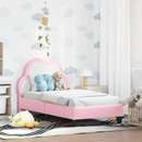 vidaXL Gyerekágy keret fejtámlával Rózsaszín 70 x 140 cm PU