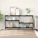 vidaXL Konzolasztal polcokkal Fekete tölgy 150 x 29 x 76,5 cm Faanyag