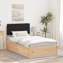 vidaXL Ágykeret Kárpitozott Fejtámlával Fekete 100 x 200 cm
