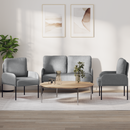 vidaXL Ülőgarnitúrák 3 pcs Világosszürke 115 x 56 x 80 cm Furnér