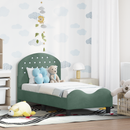 vidaXL Gyerekágy keret fejtámlával Tengeri Zöld 70 x 140 cm Bársony
