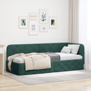 vidaXL Sarokágy keret Sötétzöld 80 x 200 cm Bársony