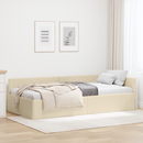 vidaXL Sarokágy keret fejtámlával Krém 80 cm x 200 cm szövet