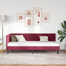 vidaXL Sarokágy keret fejtámlával Bordó 80 cm x 200 cm Bársony