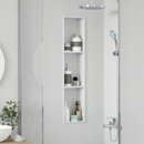vidaXL Zuhany Niche Fehér 90 x 20 x 9,5 cm Rozsdamentes acél