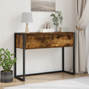 vidaXL Végasztal fiókkal Füstös tölgy 100 x 36 x 75 cm Faanyag