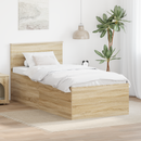 vidaXL Ágykeret fejtámlával Sonoma tölgy 75 x 190 cm Faanyag