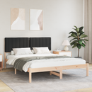 vidaXL Ágykeret Kárpitozott Fejtámlával Fekete 150 x 200 cm