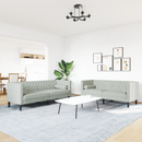 vidaXL Nappali Kanapé 2 pcs Világosszürke 194 x 74,5 x 70,5 cm Bársony
