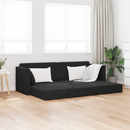 vidaXL Padlókanapé-ágy Fekete 213 x 70 x 77 cm Bársony