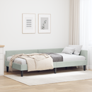 vidaXL Sarokágy keret fejtámlával Világosszürke 90 cm x 190 cm Bársony