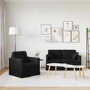 vidaXL Kanapé Szett 2 pcs Fekete 138 x 78 x 80 cm Bársony