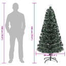 vidaXL Mű karácsonyfa 210 LED-del állvánnyal Zöld 180 cm PVC