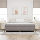 vidaXL Ágykeret matracmal Tópszínű 200 x 200 cm szövet