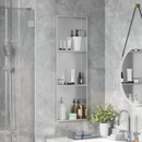 vidaXL Zuhany Niche Ezüst 90 x 30 x 9,5 cm Rozsdamentes acél