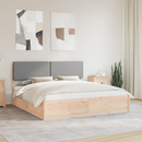 vidaXL Ágykeret Kárpitozott Fejtámlával Világosszürke 200 x 200 cm