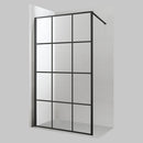 Viva AQUA Max WALK IN Zuhanyfal - FEKETE mintás - FEKETE profil - 8 mm NANO üveg - 120 x 200 cm