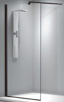 Viva AQUA Max WALK IN Zuhanyfal - FEKETE profil - 8 mm vízlepergető víztiszta üveg - 80 x 200 cm