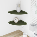 vidaXL Lebegő polc polcokkal tárolóval 2 pcs Olajzöld 24 x 24 x 2 cm