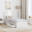 vidaXL Tárolós Ágy fejtámlával fiókkal Fehér 75 x 190 cm Faanyag