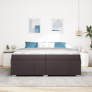 vidaXL Ágykeret matracmal Sötét Barna 200 x 200 cm szövet